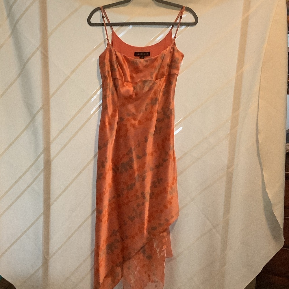 Coral Asymmetrical Slip Dress by Adrianna
